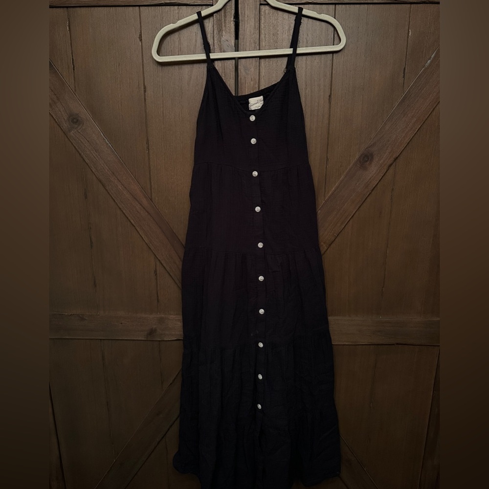 Universal Thread Black Gauze Tiered Midi Dress